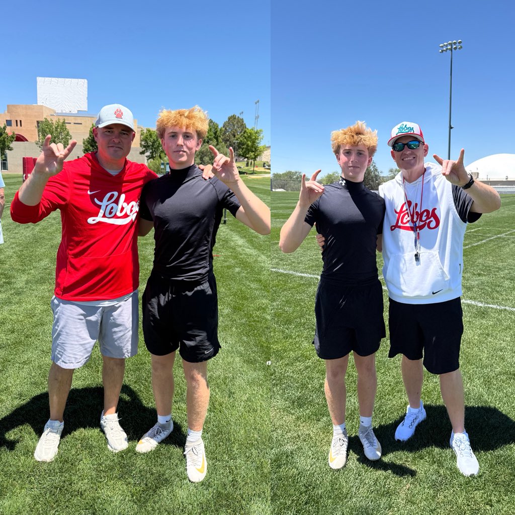Jax Snyder with University of New Mexico coaches at University Stadium